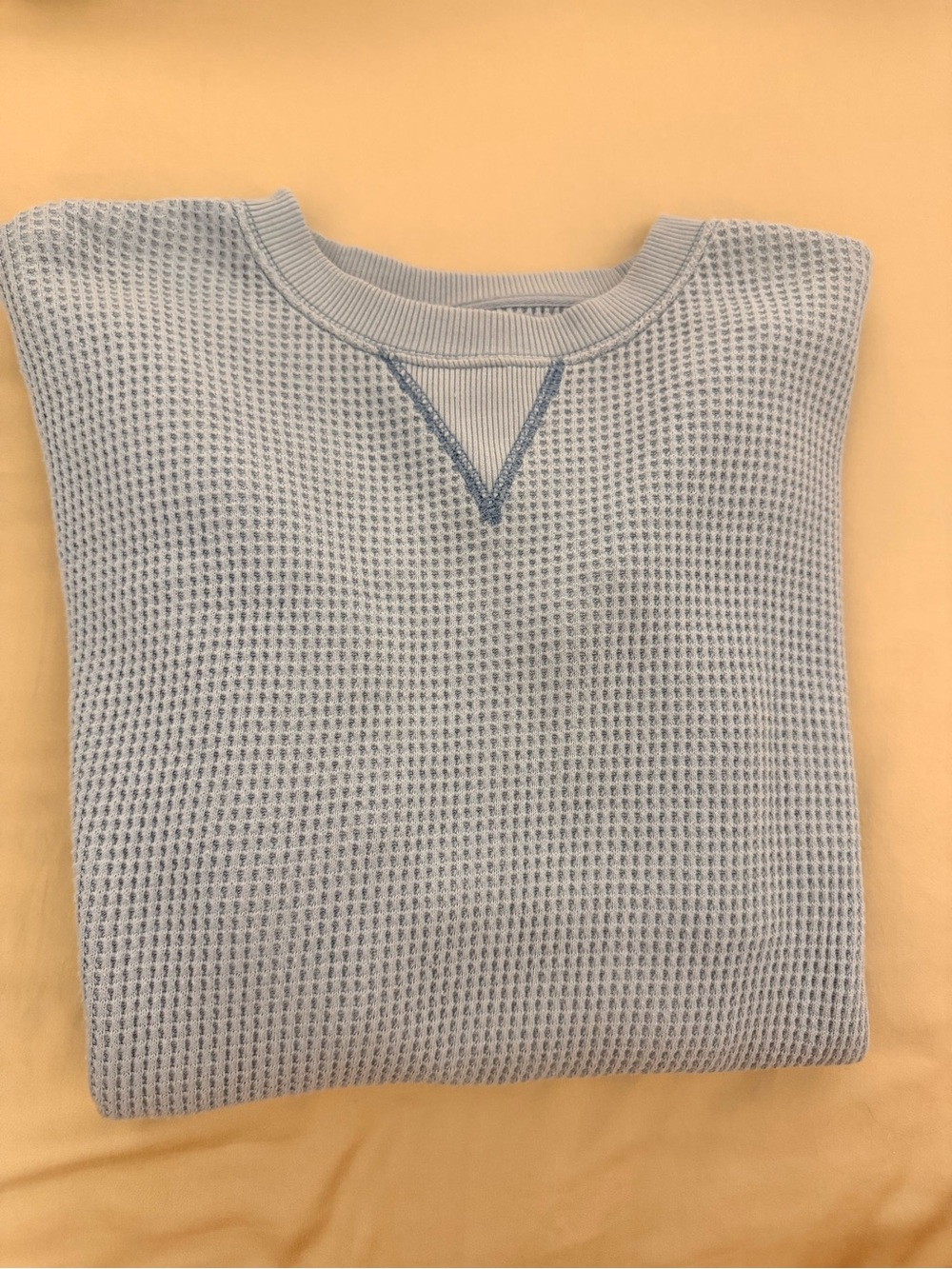 Aerie Waffle Knit Sweatshirt | Blue | Size M - Picture 2 of 5